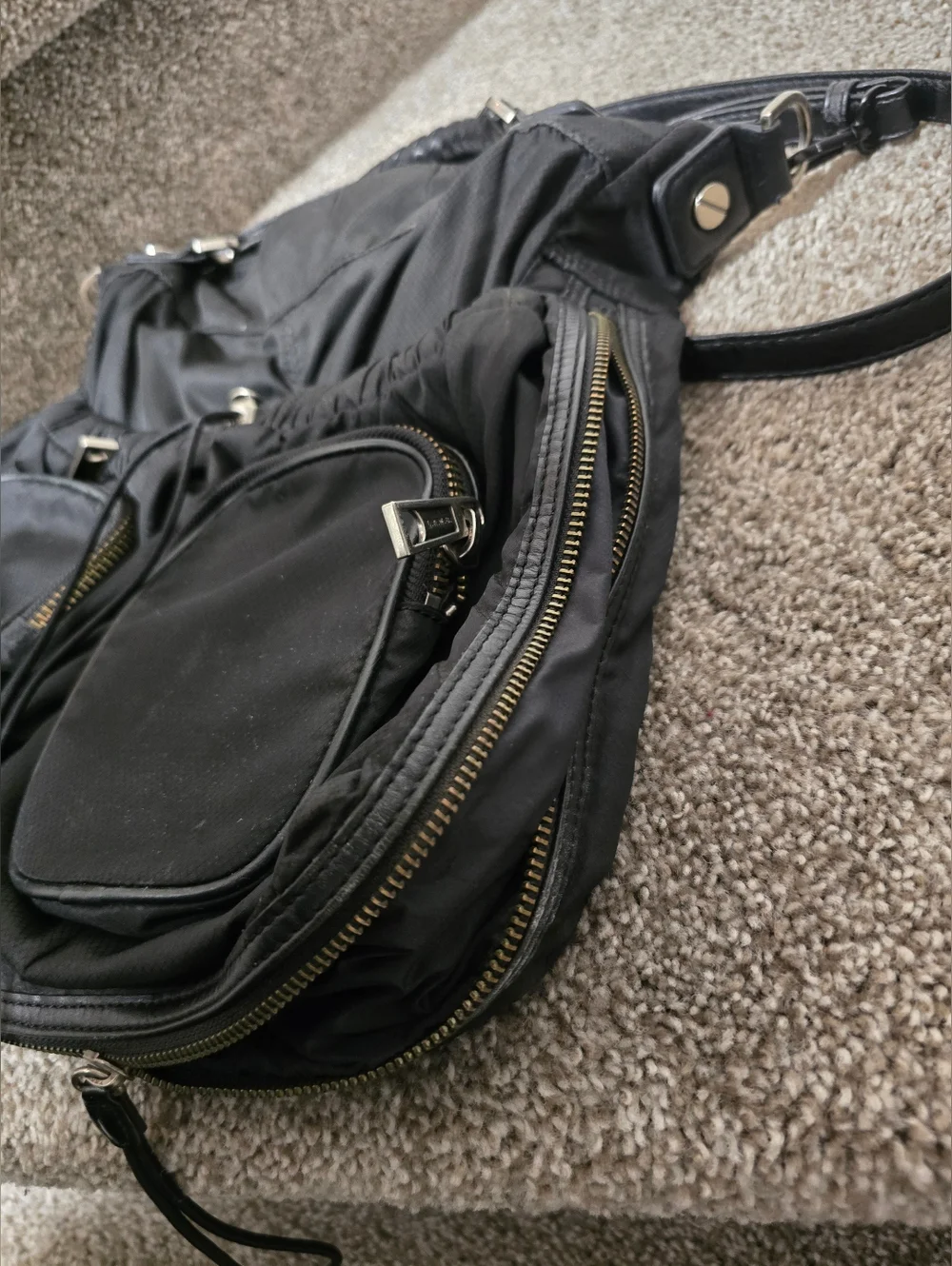 L.a.m.b. Black Nylon Tote Y2k - Picture 6 of 12